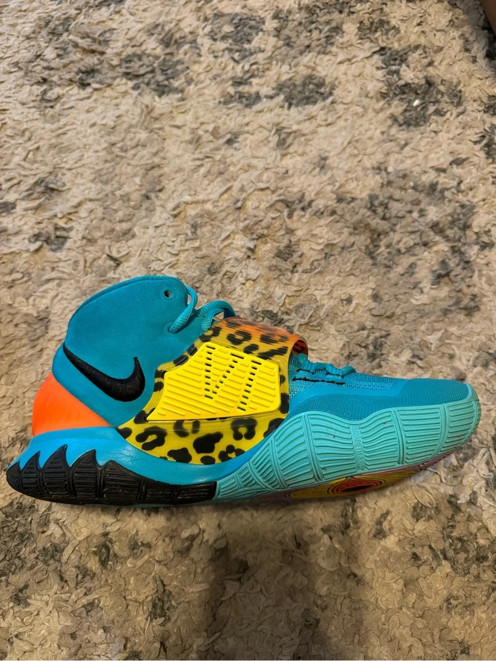 Nike Kyrie 6 Oracle Aqua Basketball Shoes BQ4630-300 Aqua/Black/Orange Mens 9
